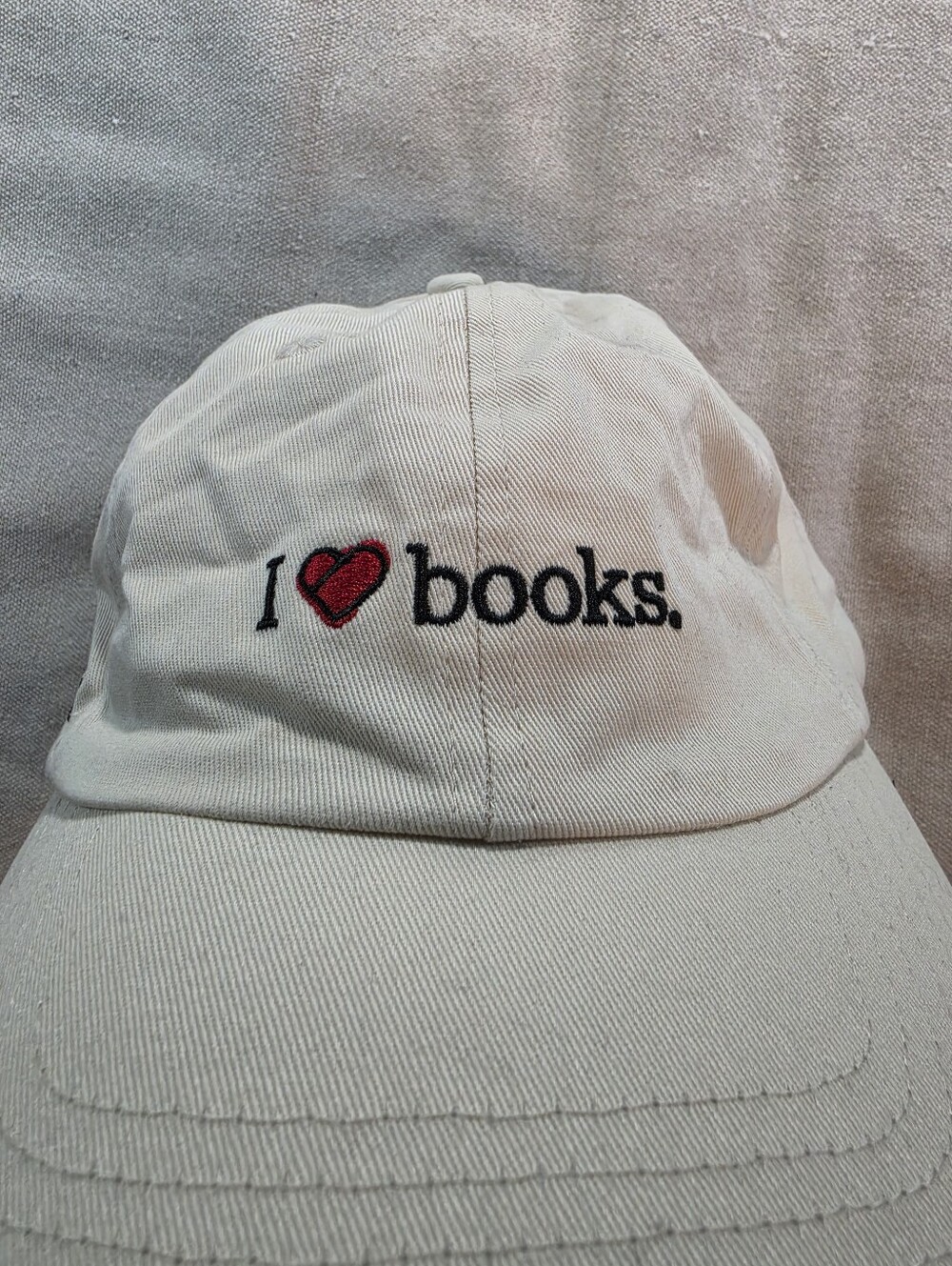 I ❤️ Books Embroidered Women's Beige Book Of The Month Cap
